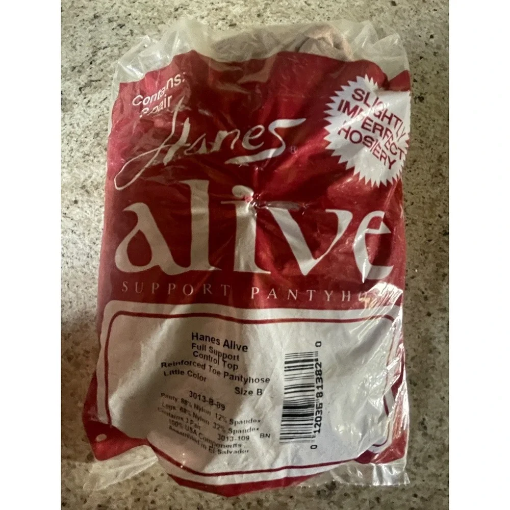 Hanes Alive Support Pantyhose Control Top Reinforced Toe 3 Pack Little Color B